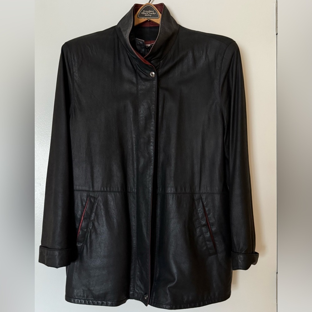 Vintage Women’s Remy Black Leather Jacket - Size Small.